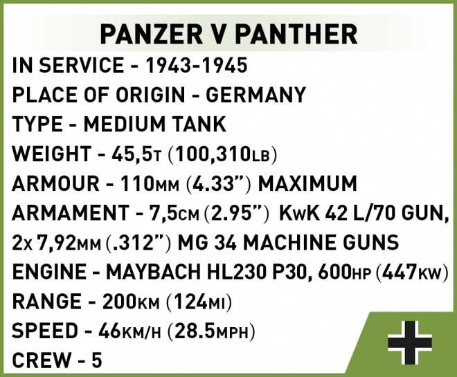 Panther V Tank Building Blocks