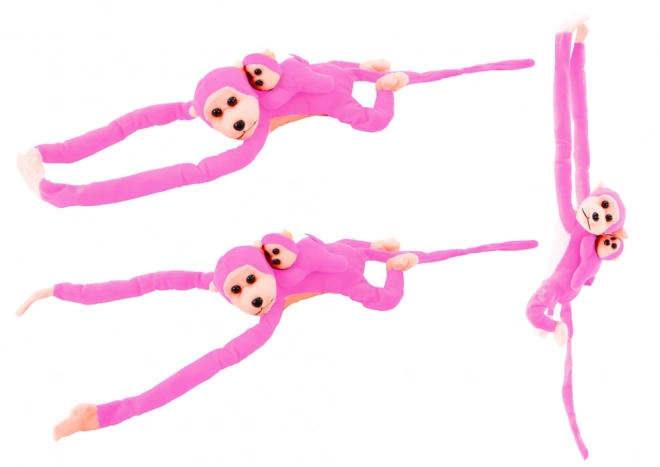 Plush Monkey Toy with Baby Pink 70cm