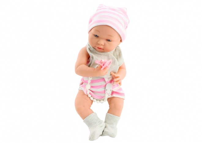 Baby Doll in White-Pink Outfit with Accessories