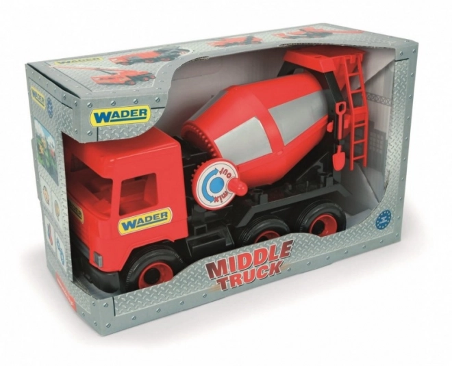 Red Cement Mixer Toy Middle Truck