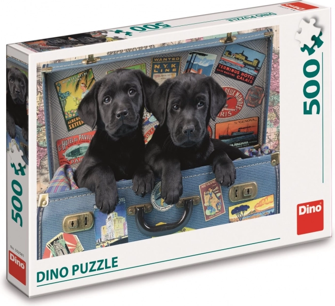 Dino Puzzle Puppies in Suitcase 500 Pieces