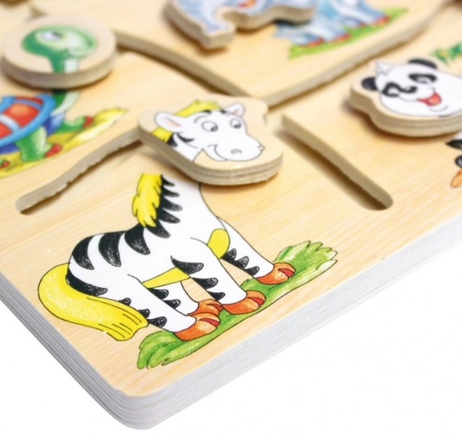 Bino Motor Skills Labyrinth Animal Matching Puzzle