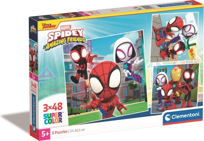 Trois motifs SPIDEY colorés dans un seul coffret