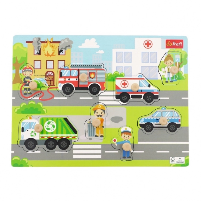 Wooden Puzzle City Scene for Kids