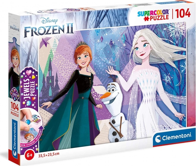 Frozen 2 Sisters Gem Puzzle - 104 Pieces