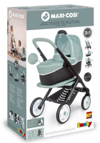 Multifunctional Doll Stroller Green-Grey