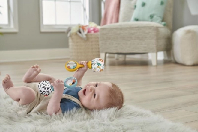 Fisher-price rattling maracas with leaves and animals