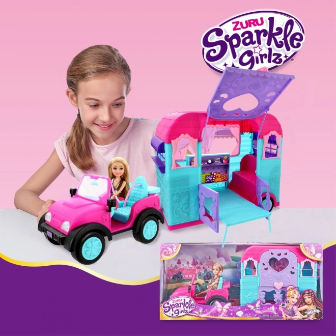 Sparkle Girlz Jeep and Camper Playset