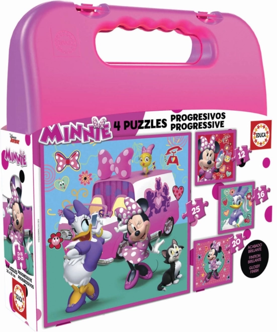 Educa Puzzle Set in Minnie and Daisy Suitcase