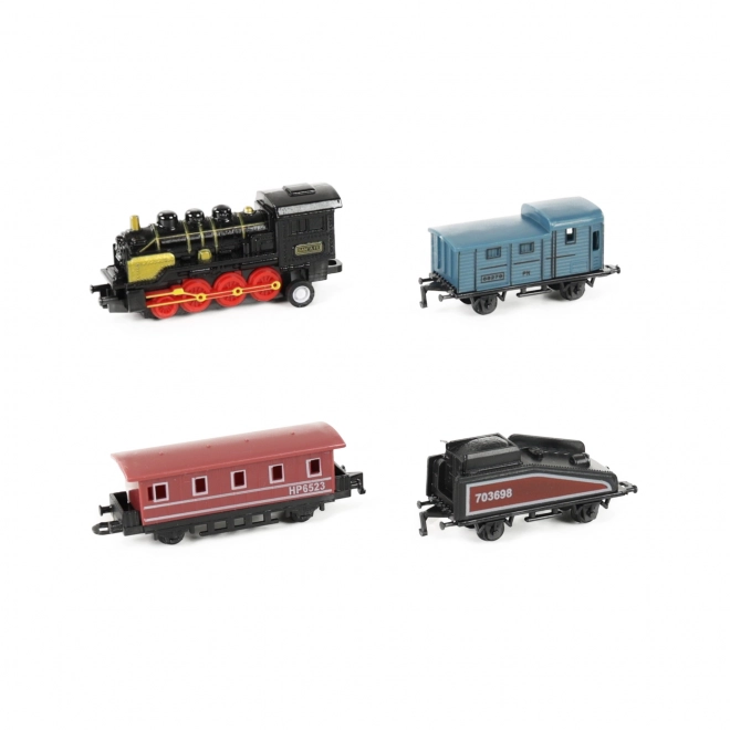 Mini Train with Metal Locomotive and 3 Carriages