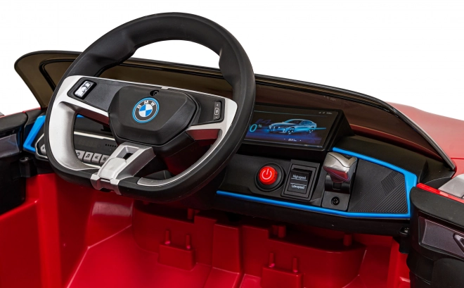 Auto BMW i4 na akumulátor pre deti biele – Červené