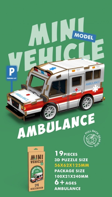 3D Wooden Puzzle Ambulance