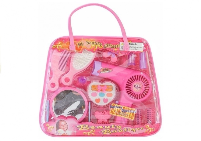 Beauty Set with Hairdryer and Cosmetic Bag