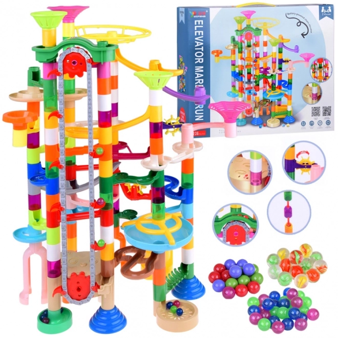 Colorful Marble Run Set with 236 Pieces