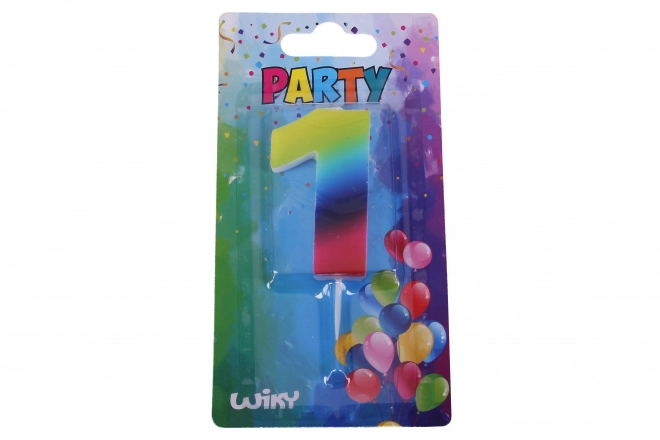 Party Candle Number 1 Rainbow