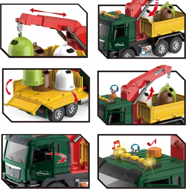 Woopie Garbage Truck with a Crane for Sorting Waste - Scale 1:10