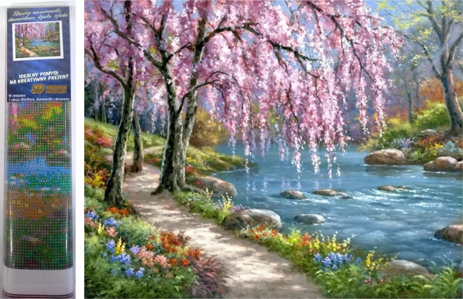 Diamond Painting Cherry Blossom by the River