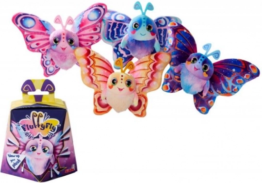 Pluszowy motylek FluffyFly 12 cm – nadmuchiwane skrzydełka, 4 kolory