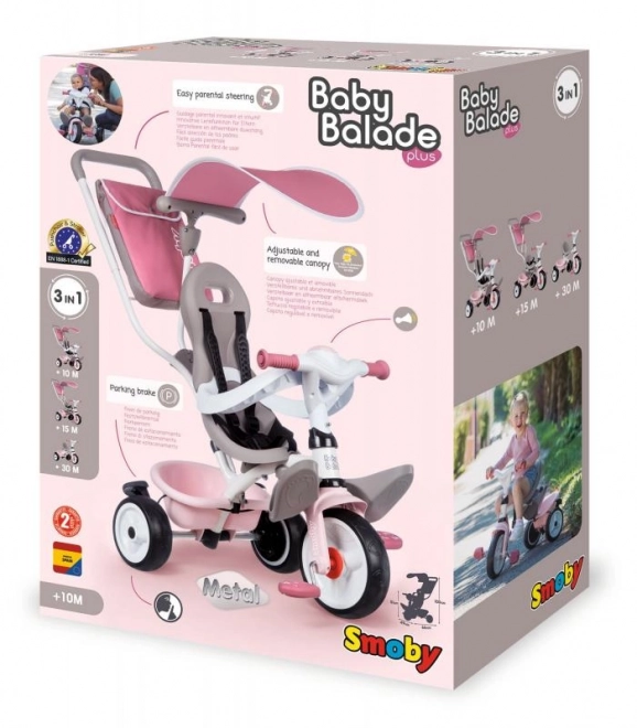 Baby Tricycle with Sunshade - Pink