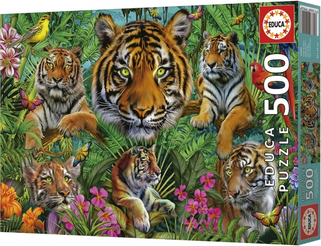 Educa jigsaw puzzle - tigers in the jungle 500 pieces