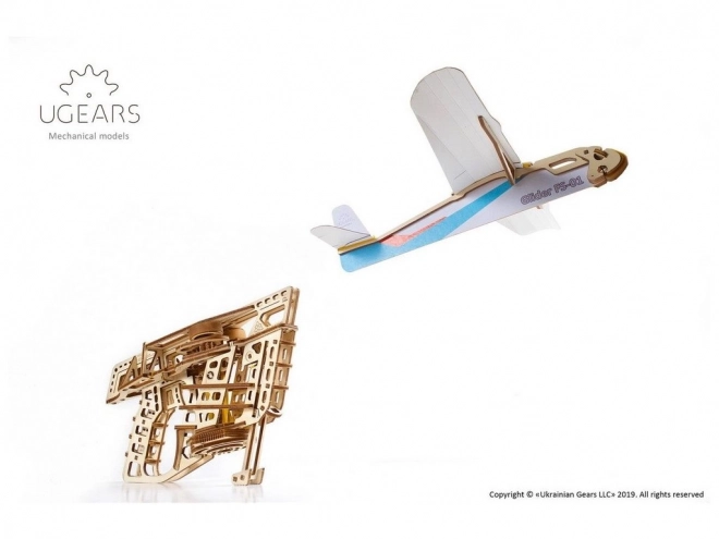 Ugears 3D Wooden Mechanical Puzzle Launching Airplane