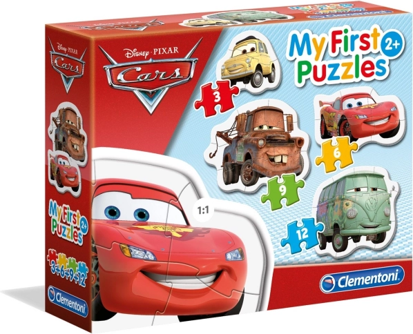 Clementoni mine første puslespil Biler 4i1 (3, 6, 9, 12 brikker)