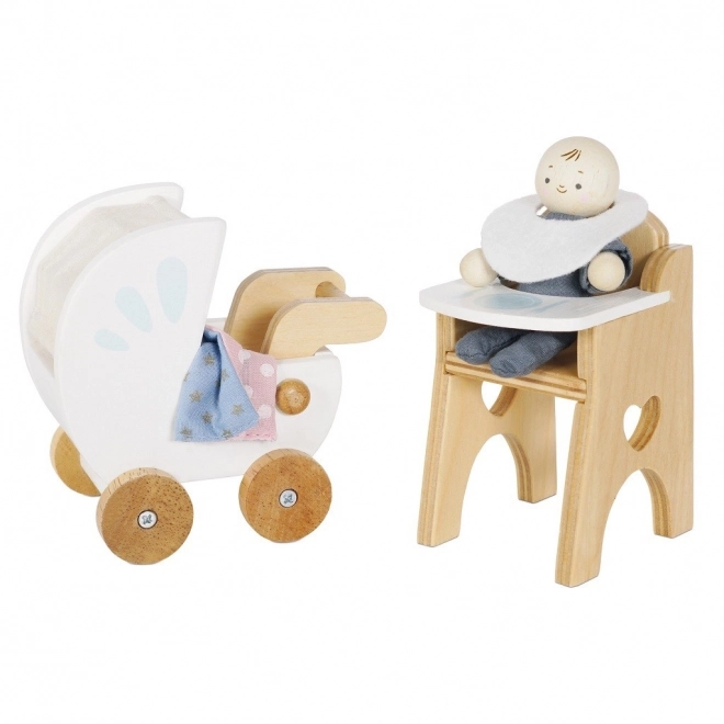 Le Toy Van Wooden Baby Doll Set with Accessories