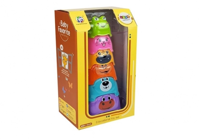 Rainbow Animal Stacking Cups for Babies