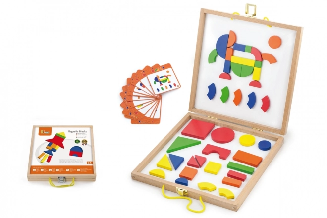 Wooden Magnetic Building Set in Case