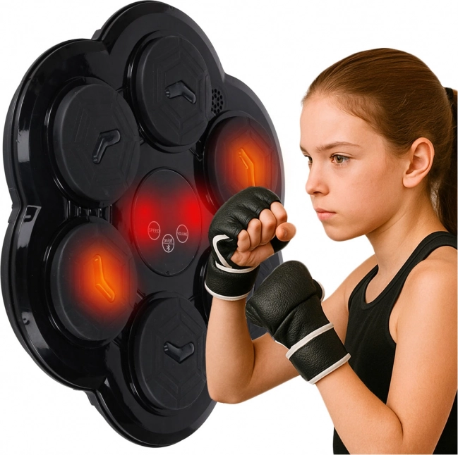 Wandgemonteerde bokstrainer met LED, Bluetooth en USB