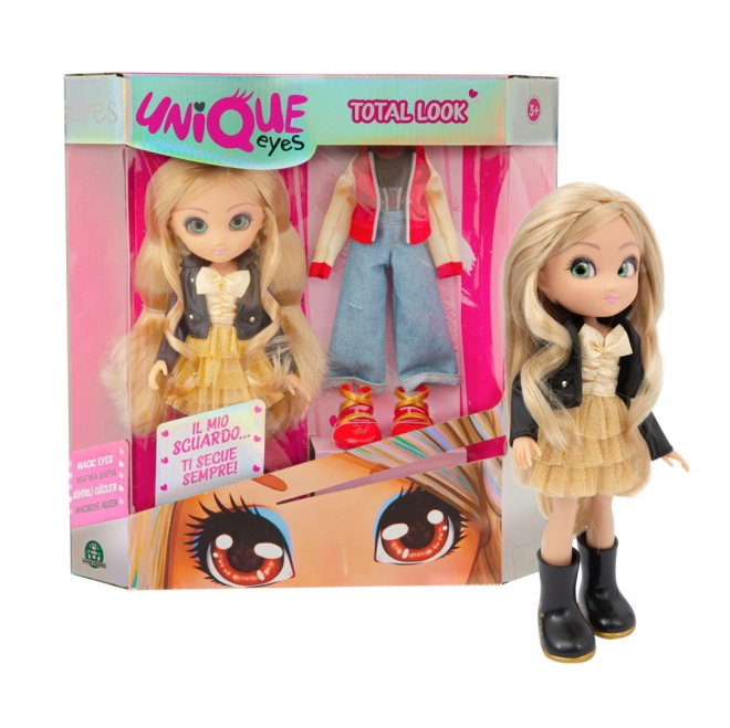 Bambola con Occhi Magici e Set di Moda