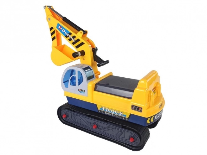 Large Ride-On Excavator with Yellow Helmet