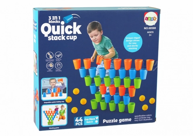 Puzzle Stackable Cups 3-in-1 Game Set