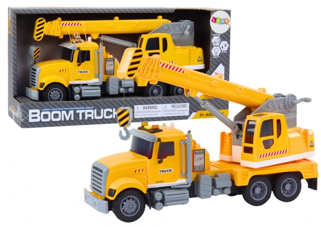 Yellow Crane Truck with Friction Drive and Light & Sound Effects