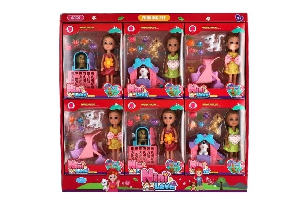 Plastic Doll with Pet and Accessories Set