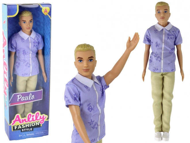 Children's Doll Paulo with Blonde Hair and Shirt