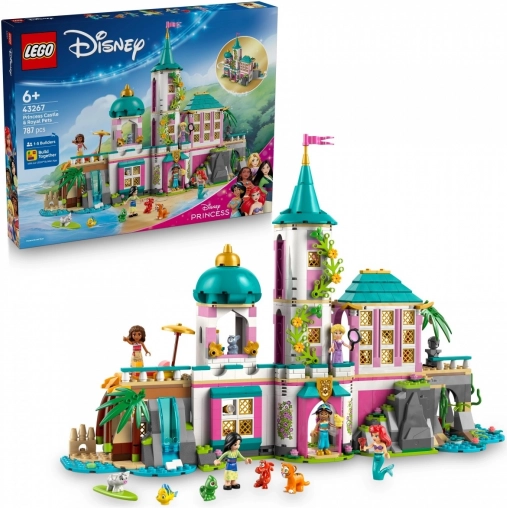 lego disney castello delle principesse e animali reali