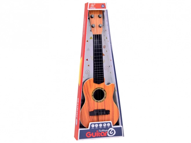 4-string guitar for children with pick – dark brown