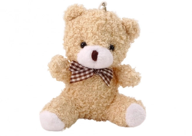 Cream Plush Teddy Keychain 10cm