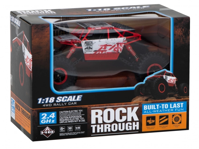 RC Rock Crawler HB z diaľkovým ovládaním 1:18 modrý – Červené