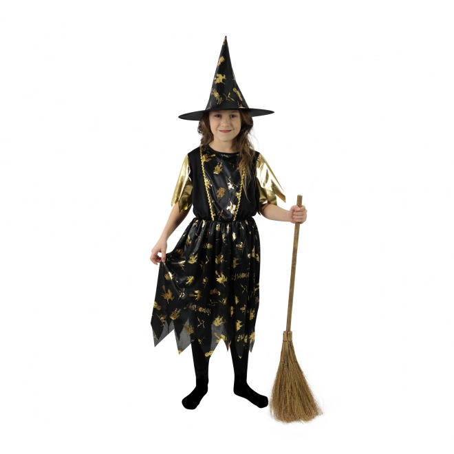 Witch Costume Black and Gold for Kids