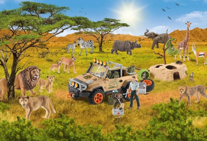 Schmidt Puzzle Schleich in Savanna with Schleich Figurine