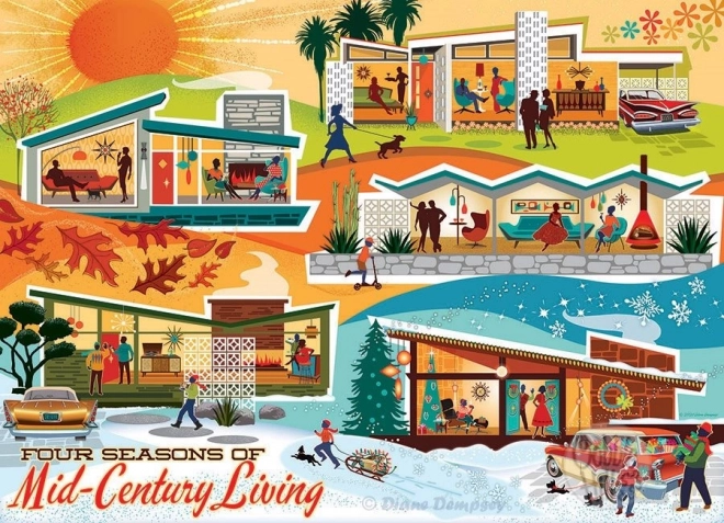 Cobble Hill Four Seasons of Mid-Century Life Puzzle 500 Pieces