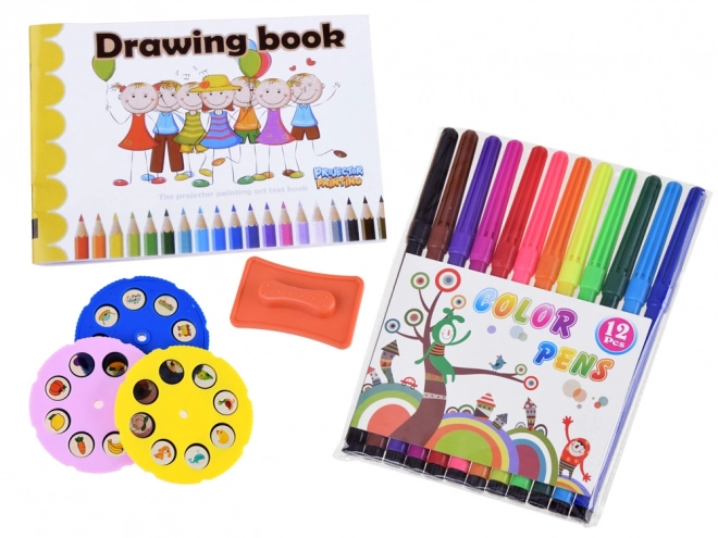 Cute Giraffe Projector and Drawing Set – Yellow