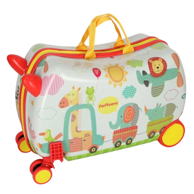 Colorful Animal Roll-On Kids Suitcase