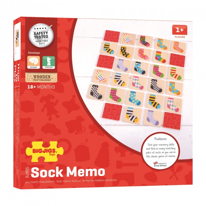 Bigjigs Toys Memory Match Game with Socks