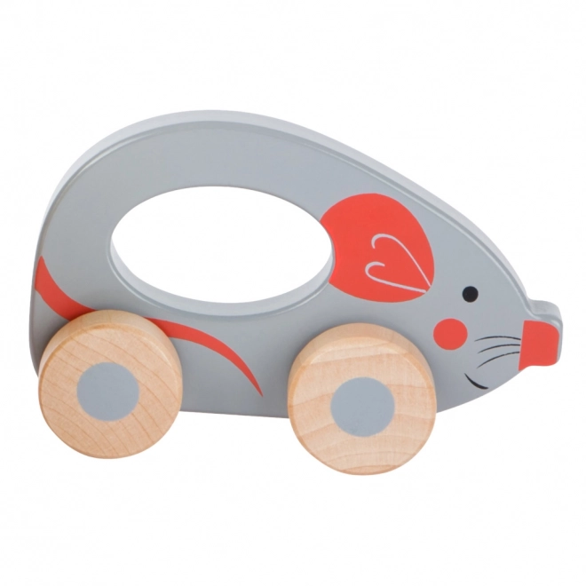 Small Foot Wooden Animal Push Toy - Mouse