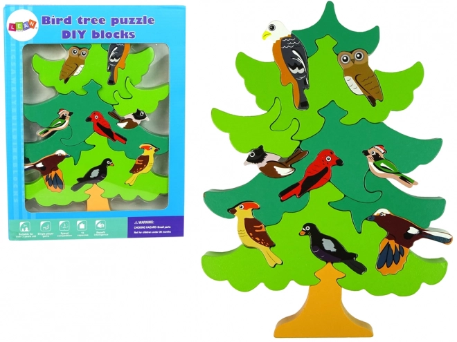 Wooden 3D Tree And Birds Puzzle