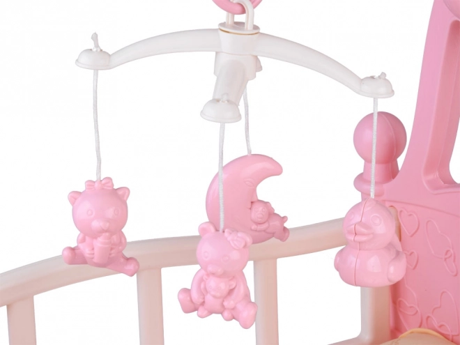 Large Doll Cradle with Mobile