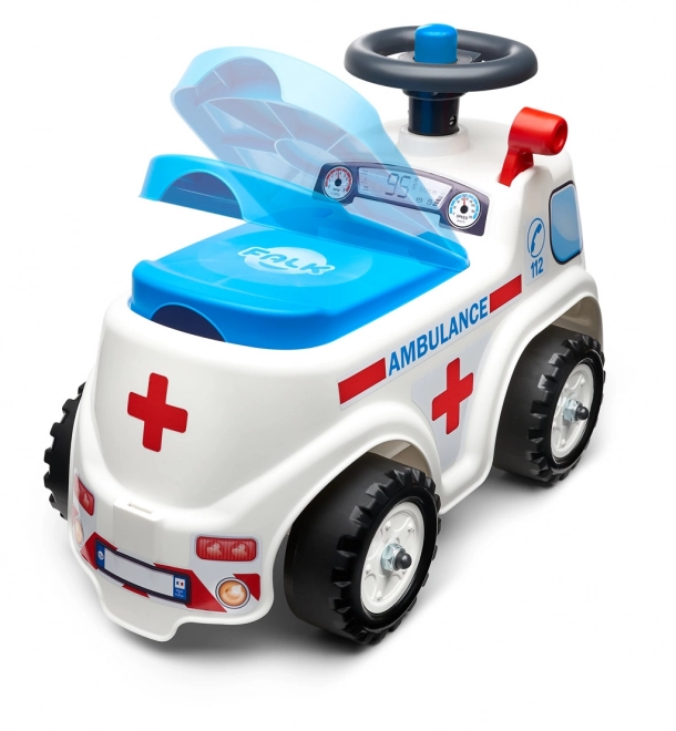 Children's Ride-On Ambulance with Horn and Opening Seat